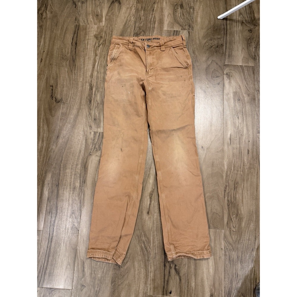 Duluth Trading Co. Flex Fire Hose  Khaki work pants 30 x 34 Slim Fit Paint